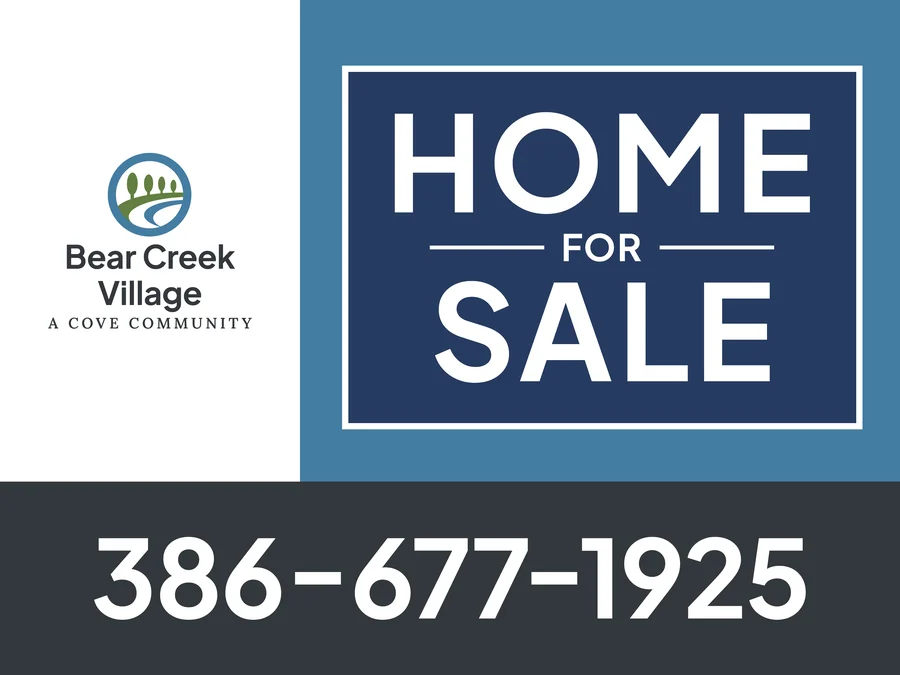 Main panel, Bear Creek Village, Home for Sale, with the phone number built in